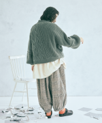 コットンウールグレンチェック　バルーンパンツ